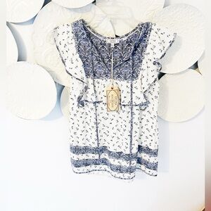 NWT Sz 2 Fat Face Mixed Print Top